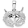 Sterling Silver Small Crawling Crab Pendant