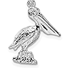 Sterling Silver 3/4in Standing Pelican Pendant