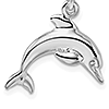 Sterling Silver 5/8in 3-D Jumping Dolphin Pendant