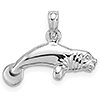 Sterling Silver Manatee Pendant 5/8in