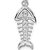 Sterling Silver 3-D Fishbone Pendant 3/4in