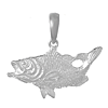 Sterling Silver 1/2in Bass Fish Pendant