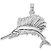 Sterling Silver 3/4in Sailfish Pendant