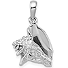 Sterling Silver 5/8in 3-D Conch Shell Pendant