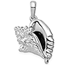 Sterling Silver 3-D Conch Shell Pendant 3/4in