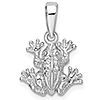 Sterling Silver 1/2in 3-D Frog Pendant 