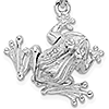 Sterling Silver 3-D Moveable Frog Pendant 15mm