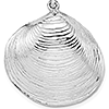 Sterling Silver 1 1/8in Clam Shell Pendant