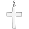 Sterling Silver Large Square Cross Pendant 1 1/4in