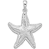 Sterling Silver 1 3/8in Textured Starfish Pendant