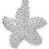 Sterling Silver 1in Beaded Puffy Starfish Pendant