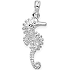 Sterling Silver 7/8in 3-D Seahorse Pendant