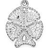 Sterling Silver 5/8in Sand Dollar with Starfish Pendant