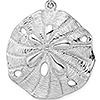 Sterling Silver 1 3/8in Beveled Sand Dollar Pendant