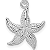 Sterling Silver 3/4in Beaded Starfish Pendant