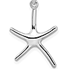 Sterling Silver 3/4in Simple Starfish Pendant