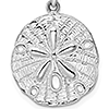 Sterling Silver 3/4in Sand Dollar Pendant with Ridges 