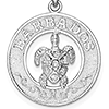 Sterling Silver 3/4in Barbados Pendant with Sea Turtle