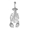 Sterling Silver 1 1/2in Moveable Lobster Pendant 