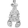 Sterling Silver 1 1/4in 2-D Moveable Lobster Pendant 