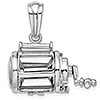 Sterling Silver 3-D and Moveable Fishing Reel Pendant 1in