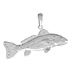 Sterling Silver 1 1/2in 3-D Red Fish Pendant