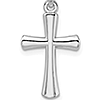 Sterling Silver 7/8in Beveled Cross Pendant with Round Tips