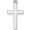 Sterling Silver Beveled Cross Pendant with Square Tips
