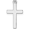 Sterling Silver Very Small Beveled Cross Pendant with Square Tips
