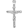 Sterling Silver 7/8in Stick Crucifix Pendant