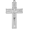 Sterling Silver 1in Satin Finish Crucifix Pendant 