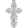 Sterling Silver Lace Scroll Crucifix Pendant 1in