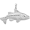 Sterling Silver 1in 2-D Large Red Fish Pendant 