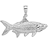 Sterling Silver 7/8in 3-D Oxeye Tarpon Fish Pendant 