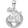 Sterling Silver Horse and Foal Pendant 1in