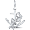 Sterling Silver Anchor with Mermaid Pendant 1in