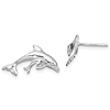 Sterling Silver Dolphin and Baby Stud Earrings