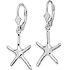 Sterling Silver Skinny Starfish Leverback Earrings