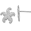 Sterling Silver 5/16in Beaded Starfish Post Earrings