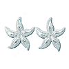 Sterling Silver 5/8in 2-D Textured Starfish Post Earrings