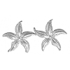 Sterling Silver 3/4in 2-D High Polished Starfish Post Earrings