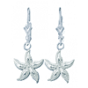 Sterling Silver 2-D Starfish Leverback Earrings