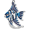 Sterling Silver 1 1/4in Angelfish Pendant with Enamel