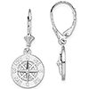 Sterling Silver Mini Compass Leverback Earrings