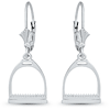 Sterling Silver Mini Stirrup Leverback Earrings