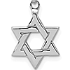 14k White Gold 3/8in 3-D Star of David Pendant