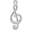 14k White Gold 3/4in Treble Clef Pendant