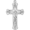 14kt White Gold 1 1/2in Crucifix Pendant on Engraved Cross
