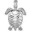14kt White Gold 5/8in Moveable Sea Turtle Pendant
