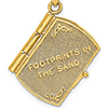 14k Two-Color Gold Footprints in the Sand Book Pendant